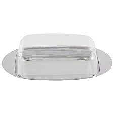 Масленка нерж с крышкой 18х11