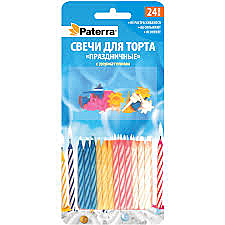 Свеча д/торта День рождениеPattera 24шт (12 в кор) 