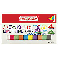 Мел школ. цветной 10шт