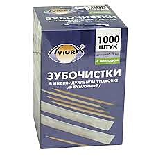 Зубочистки с мент.1000шт в инд.уп.(30 в кор)