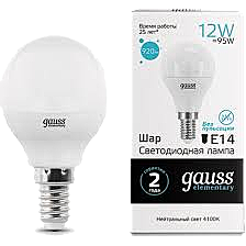 Лампа светодиод. LED-ШАР 12W E14 (10шт)